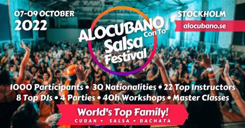 12th Alocubano Salsa Festival 2022 Stockholm 07-09 OCT The Authentic Cuba at your Fingertips!
